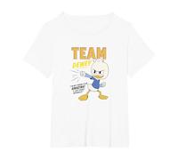 Disney DuckTales Team Dewey It Just Comes Naturally T-Shirt, Femme Grandes tailles, Blanc, 2X