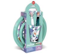Ensemble de nourriture Disney pour bébés, 5 pièces, lilas et bleu, en plastique glacé Elsa Anna Olaf, assiettes, gobelet, couverts
