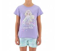 Disney Elsa T-Shirt et Short pour Fille, Pyjama Fille en Coton Doux, Ensemble 2 Pièces pour Filles, Motif La Reine des Neiges, Taille 8 Ans | Lilas