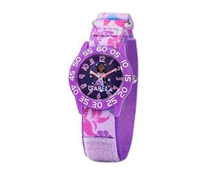 Disney Encanto Isabela Girls 3-7 avec cadran classique - Cadeau pour les filles qui aiment Encanto - Cadran facile à lire, lunette violette et bracelet en nylon violet - Achetez et obtenez 1 montre