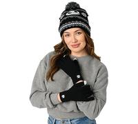 Disney Ensemble bonnet en tricot et gants pour adulte Mickey Minnie Skellington, Jack Skellington, taille unique