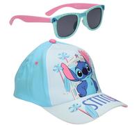 Disney Ensemble Casquette et Lunettes de Soleil Stitch pour Enfants | Lunettes de Soleil avec Protection UV400 et Casquette d’Été pour Voyages et Activités en Plein Air