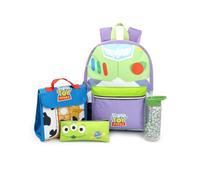 Disney Ensemble de 4 sacs à dos Buzz l'Éclair de Toy Story | Sac à dos scolaire pour enfants avec poche avant zippée et bretelles rembourrées | Sac idéal pour la rentrée scolaire | Produits dérivés