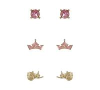 Disney Ensemble de boucles d'oreilles Princesse La Belle au Bois Dormant Rose et Or SH00703YRPL, taille unique, Zinc, Pas de gemme