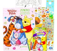 Disney Ensemble de livres de coloriage Winnie l'ourson pour enfants - Ensemble avec livre d'activités de 80 pages, pack de jeu, autocollants, crayons, tatouages, plus | Ensemble de coloriage Winnie