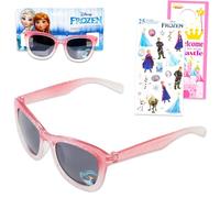 Disney Ensemble de lunettes de soleil La Reine des Neiges pour enfants - Ensemble de lunettes de soleil élégantes, confortables et durables La Reine des Neiges roses Plus d'autocollants, plus |