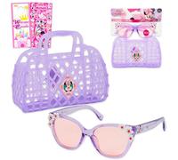 Disney Ensemble de lunettes de soleil Minnie Mouse pour filles - Ensemble avec lunettes de soleil élégantes, confortables et durables, étui, autocollants, plus | Accessoires Minnie Mouse pour enfants