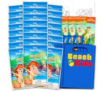 Disney Ensemble de mini cadeaux de fête Peter Pan et Fée Clochette pour enfants - Ensemble avec 24 mini packs de jeu Peter Pan/Fée Clochette avec pages à colorier, autocollants et plus encore