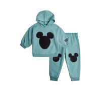 Disney Ensemble de jogging 2 pièces Mickey Mouse en polaire pour bébé garçon avec sweat à capuche et pantalon de jogging (taille bébé : 12 à 24 mois), Mickey vert, 24 mois