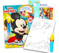 Disney Ensemble de peinture Mickey Junior avec eau pour enfants à partir de 3 ans - Ensemble avec livre de coloriage à l'eau Mickey Mouse de 16 pages pour enfants de 3, 4, 5, 6, 7, 8 ans et plus