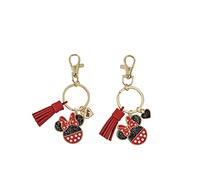 Disney Ensemble de Porte-clés Minnie Mouse Rouge, Noir et doré, Noir, Blanc et Rouge, Taille Unique