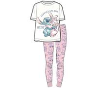 Disney Ensemble de pyjama pour femme - 100 % coton - Beetlejuice, Stitch & Angel, Nightmare Before Christmas Designs - Vêtements de nuit doux et confortables avec haut à manches longues et bas imprimé