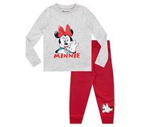 Disney - Ensemble De Pyjamas Bien Ajusté - Minnie Mouse - Fille - Rouge - 3-4 Ans