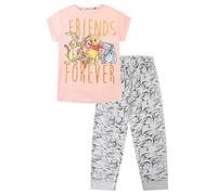 Disney Ensemble de pyjamas long pour femmes Winnie l'ourson, Bourriquet, Tigrou, Porcinet, Kanga et Roo Amis pour toujours, rose, 46-48