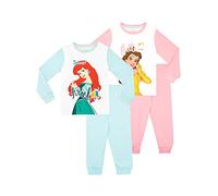Disney - Ensemble De Pyjamas Paquet de 2 Bien Ajusté - Ariel et Belle - Fille, Multicolore, 4-5 ans