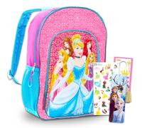 Disney Ensemble de sac à dos princesse pour filles - Lot de 4 avec sac d'école princesse de luxe de 40,6 cm, autocollants, marque-page, crochet de porte, et plus encore | Fournitures scolaires