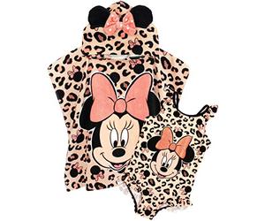 Disney Ensemble Maillot de Bain et Serviette à Capuche Minnie Mouse de 2-3 Ans