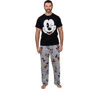 Disney Ensemble pyjama classique Mickey Mouse pour homme avec t-shirt et pantalon de détente, Noir/gris Mickey, L