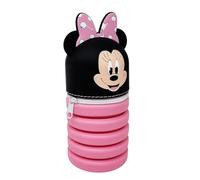 Disney Étui extensible en silicone Minnie Mouse Mickey Mouse Taille réglable, fermeture à glissière, couleur noir rose