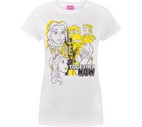 Disney Femme Beauty And The Beast T-Shirt Together, avec motif Belle NS4278 (2XL) (Blanc)