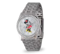 Disney Minnie Mouse Women's Silver Alloy Glitz Watch, Stainless Steel Bracelet, W002761