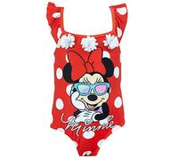 Disney Filles Minnie Mouse Costume de Bain Une Pièce Maillot de Bain Rouge 7-8 Ans