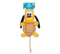 Disney for Pets Pluto Jouet couineur en corde nouée pour animaux de compagnie avec couineur, 22,9 cm | Jouet couineur pour chiens | Jouet à tirer en corde pour chiens inspiré de Pluton de Mickey et