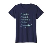 Disney Frozen 2 Character Name Stack & Samantha T-Shirt, Femme, Bleu Marine, S