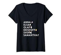 Disney Frozen 2 Name List T-Shirt avec Col en V