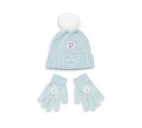 Disney Frozen Elsa Ensemble bonnet et gants pour fille Bleu clair Accessoires d'hiver pour enfants Bonnet chaud avec motif personnage et gants assortis