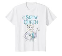 Disney Frozen Elsa Hashtag Reine des neiges T-Shirt, Enfant, Blanc, 12 ans