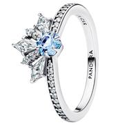 Disney Frozen Elsa Sterling Silver Ring with Water Blue Crystal and Clear Cubic Zirconia
