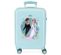 Disney Frozen Follow Your Dreams Valise de Cabine Bleue 38 x 55 x 20 cm Rigide ABS Fermeture à Combinaison latérale 34 2 kg 4 Roues Doubles Bagage à Main