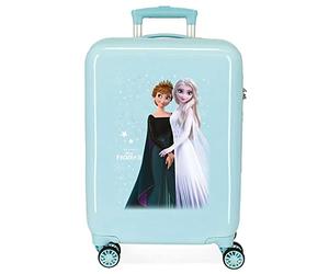 Disney Frozen Frosted Light Valise de Cabine Bleue 38 x 55 x 20 cm Rigide ABS Fermeture à Combinaison latérale 34 l 2 kg 4 Roues Doubles Équipement à Main