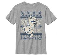 Disney Frozen Hooray Snow Boy's Crew Tee, Athletic Heather, X-Large