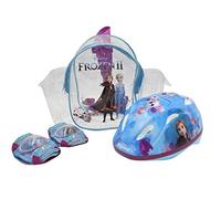 Disney Frozen II La Reine des Neiges 2 Casque de vélo pour enfant Taille 51-55 cm + genouillères et coudières + sac de transport