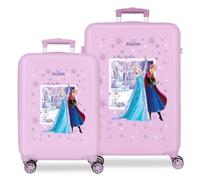 Disney Frozen in This Together Lilas Set de Bagages 46x65x23 cm Rigide ABS Fermeture à Combinaison Latérale 91L 5.6kg 4 Doubles Roues Bagage à Main