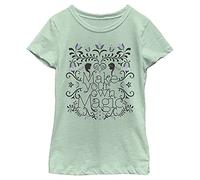 Disney Frozen Make Magic Girl's Heather Crew Tee, Mint, X-Small