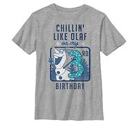 Disney Frozen Olaf Birthday 3 Boy's Crew Tee, Athletic Heather, X-Large