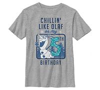 Disney Frozen Olaf Birthday 5 Boy's Crew Tee, Athletic Heather, Medium