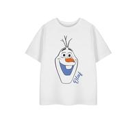 Disney Frozen Olaf T-Shirt Fille | Tee Graphique Bonhomme de Neige Blanc à Manches Courtes pour Enfants | Haut Vêtements Magiques Histoire de Princesse | Cadeau Merchandise Film Dessin Animé