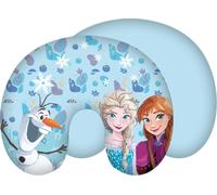 Disney Frozen Oreiller de voyage, coussin pour le cou, Anna, Elsa et Olaf avec flocons de neige, magie, magicien 28 x 33 cm, 100% polyester
