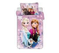 Disney Frozen Parure de lit pour bébé Motif Reine des Neiges Anna Elsa Taie d'oreiller 100 x 135 cm