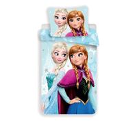 Disney Frozen Parure de lit Reine des Neiges Anna Elsa Housse de couette 135 x 140 x 200 cm Bleu