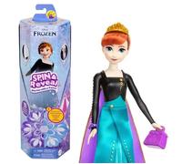 Mattel Disney La Reine des Neiges Anna Poupée Surprise avec 11 surprises, dont 5 accessoires, 5 autocollants et une scène de jeu, jouet inspiré du film Disney, HXD27