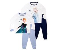Disney Frozen Pyjama | Ensembles de Pyjamas Fille Anna & Elsa | Paquet de 2 Multicolore 7-8 Ans