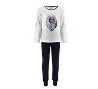 Disney Frozen Pyjama pour Fille, Pyjama 2 Pièces, Velours Doux, Elsa La Reine des Neiges Conception, Cadeau pour Fille, Taille 8 Ans, Blanc