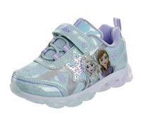 Disney Frozen Queen Elsa & Anna Characters Girls Shoes - Lightweight and Breathable - Light UP (12) Purple Blue