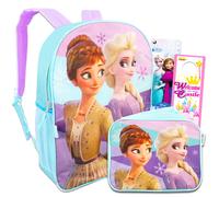 Disney Frozen Sac a dos et bote a lunch pour les filles ~ Deluxe 16 """" Frozen 2 Sac a dos avec autocollants de sac a lunch isoles et plus encore