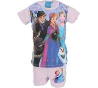 Disney Frozen Shortama - Pyjama d'enfant & pyjama d'été 100% coton Rose 8 ans